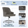 thumbnail image 5 of Serta Leighton Home Office Desk Chair Chrome Nailheads Bonded Leather Gray, 5 of 11