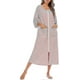 thumbnail image 2 of Batas de mujer, batas de baño con cremallera, manga corta/larga, suave, con bolsillos, ropa de dormir, 77, 2 of 5