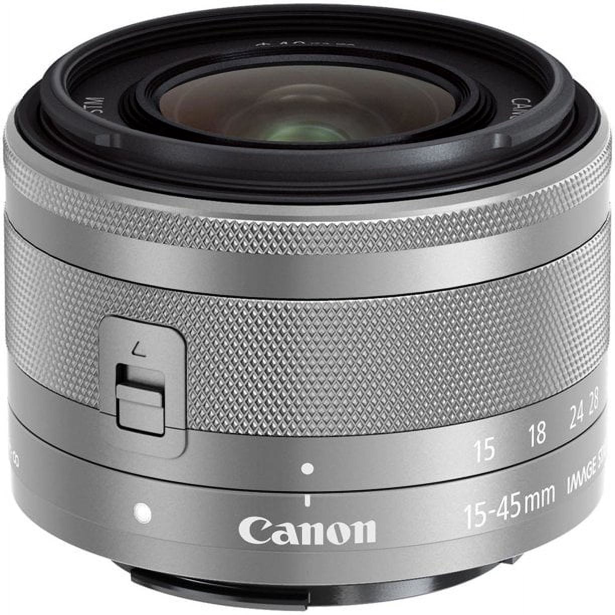Canon EOS M50 (Kiss-M) SLR Camera (White) + Canon EF-M 15-45mm f