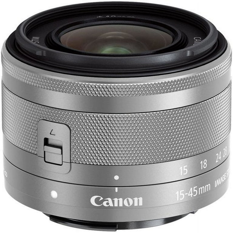 Canon EOS M50 (Kiss-M) SLR Camera (White) + Canon EF-M 15-45mm f