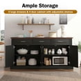 thumbnail image 3 of Spaco Black 63" Fluted Sideboard Buffet - 4 Doors & 3 Drawers, Farmhouse Coffee Bar for Kitchen Dining Room, 3 of 7