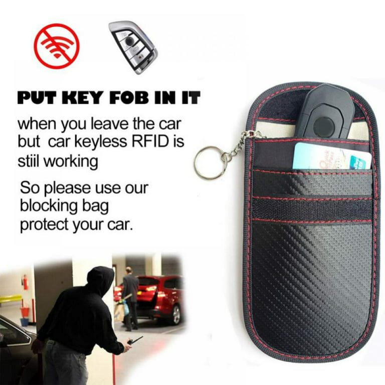 Faraday Bag for Key Fob,Faraday Cage Protector - Car RFID Signal Blocking,  Anti-Theft Pouch, Anti-Hacking Case Blocker, Signal Blocking Key Fob