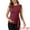 Red, variant on Women's Tie Front Belted Cap Sleeve Maternity Blouse L Red