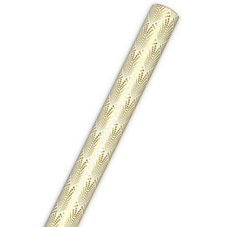 Hallmark Wrapping Paper Roll (Gold Art Deco Fans) 17.5 Sq. ft.