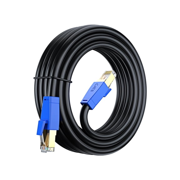 Maximm Cat8 Outdoor Ethernet Cable - 50FT - 40Gbps - 2000Mhz - High Speed Waterproof LAN Network Cable