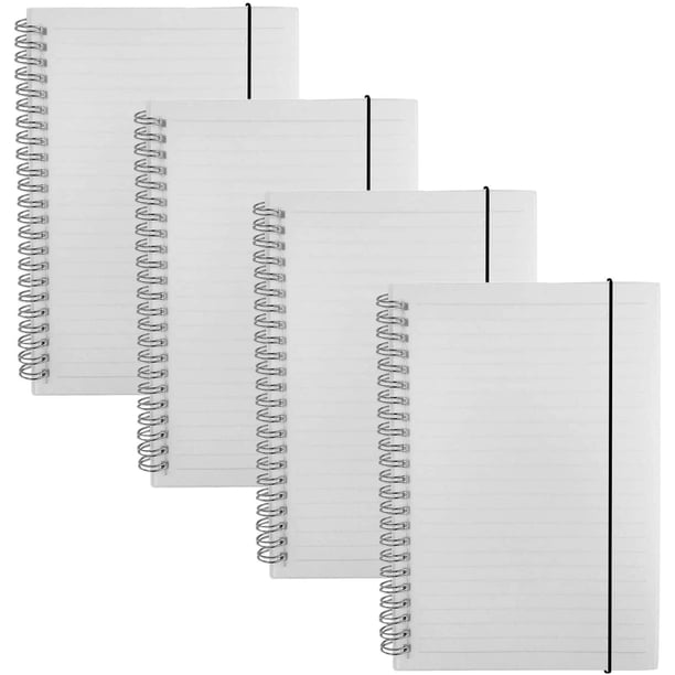 Cuaderno de cuadrícula Cuaderno de espiral Cuaderno de diario (A5) 140 páginas (70 hojas) Papel de cuadrícula grueso con tapa dura de plástico transparente (A5 5.7 "X 8.3" - 3 piezas) Zhivalor CZBG-HY2-4