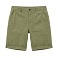thumbnail image 7 of LEKWK Casual Shorts for Men Flat Front Chino Shorts with Belt Loops Button Closure Rolled Hem Relaxed Fit for Golf Travel Summer Everyday Wear Army Green XXL, 7 of 7
