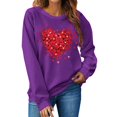 thumbnail image 2 of Valentine's Day Casual Womens Sweatshirts Crewneck Long Sleeve Tops Oversized Pullover Sweatshirt for Women, 2 of 5
