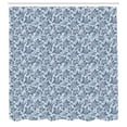 thumbnail image 2 of Ambesonne Leaves Shower Curtain, Flowers in Blossom, 69"Wx75"L, Slate Blue and Pale Blue, 2 of 4