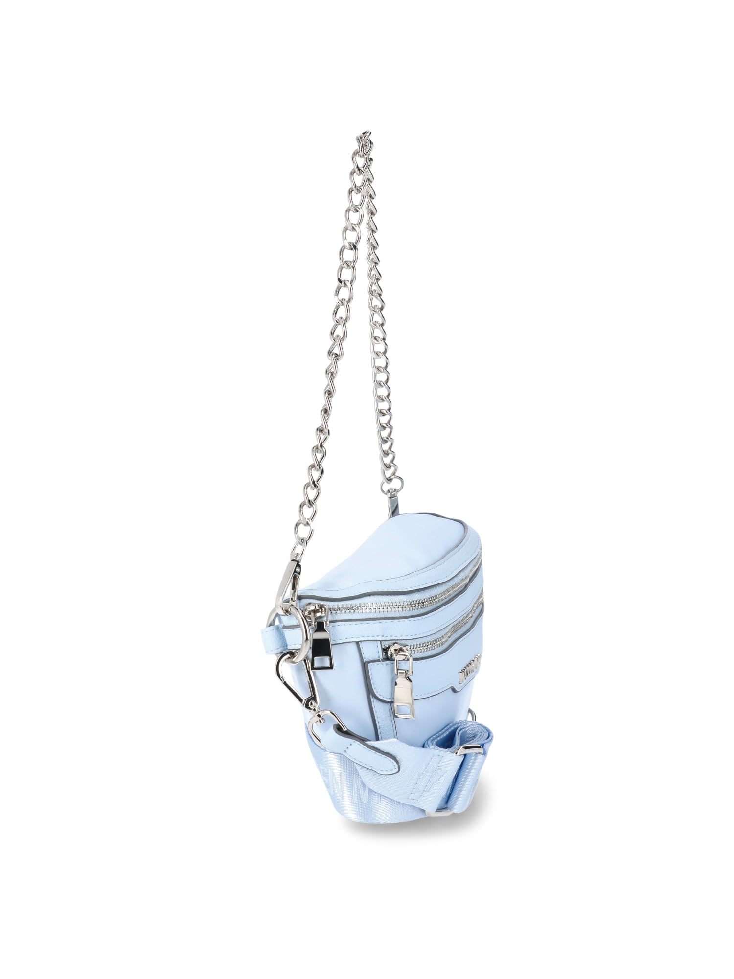 Madden NYC Women's Chain Pocket Fanny Pack with Pouch, Pastel Blue