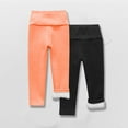 thumbnail image 2 of fatyb 2 Pack Fleece Lined Leggings for Toddler Boys Girls High Waist Thermal Pants Kids Stretch Bottom, 2 of 3