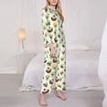 thumbnail image 3 of Honeii Funny Avocado In Mexican Clothes print Women's Pajama Sets Long Sleeve Button Down Sleepwear Nightwear Soft Pjs Lounge Sets-Medium, 3 of 7