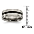 thumbnail image 2 of Titanium Enameled Ridged Edge 8mm Polished Band, 2 of 7