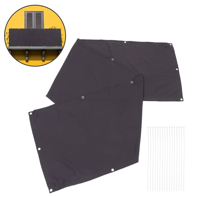 TABLZONE 1 Set of Deck Privacy Screen for Outdoor Spaces Privacy Protection Dark Grey Polyester Modern Style