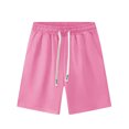 thumbnail image 2 of Men's Casual Classic Shorts Athletic Solid Color Sweat Shorts with Drawstring Pink S, 2 of 5