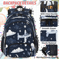 thumbnail image 2 of Herdesigns Aircraft Flying Airplane Large Backpack Set with Lunch Box Lightweight Water Resistant Travel Laptop Backpacks Casual Daypacks for Women Men, 2 of 8