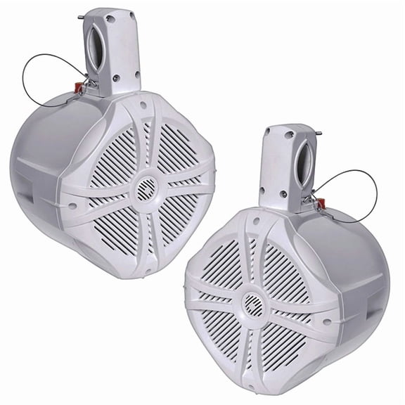 Power Acoustik Marine-Grade 6.5 in 500W Waterproof Wake Tower Speakers, White
