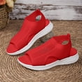 thumbnail image 4 of Modisza Women Arch Support Walking Sandals Comfortable Plantar Fasciitis Non Slip Mesh Slide Shoes Summer Open Toe Sport Sandal Red 9.5, 4 of 6