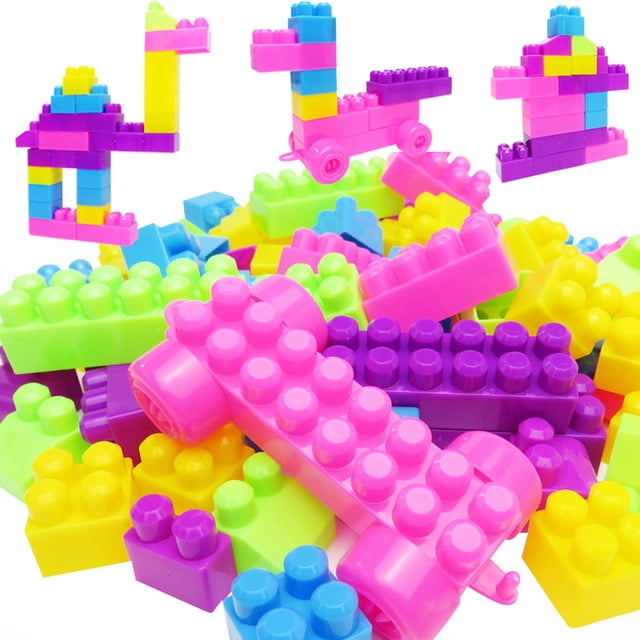 46 Uds. Bloques de construcción juguete de ladrillos plástico reutilizable útil para niños y niñas