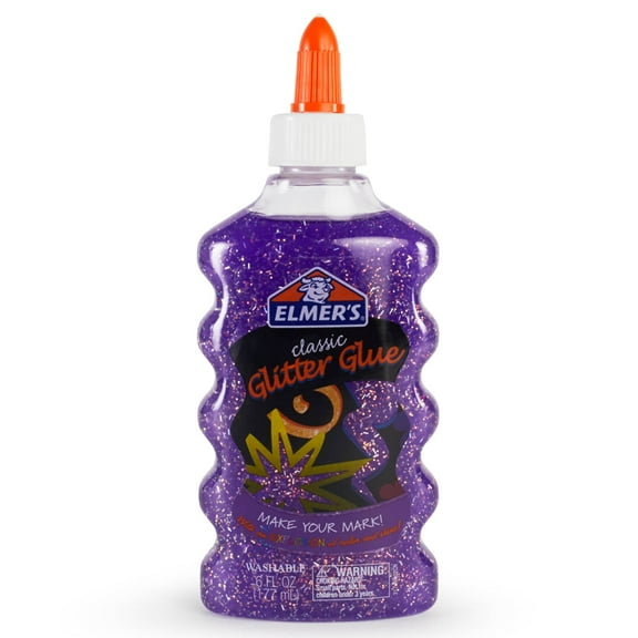 Elmer's Liquid Glitter Glue, Washable, Purple, 6 Ounces, 1 Count - Great for Making Slime