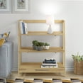 thumbnail image 2 of Camaflexi Mid Century Modern Wooden Bookshelf 3 Tier Open Shelving Unit, Oak 100% Solid Wood, 2 of 10