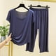 thumbnail image 2 of Conjunto de pijama de manga corta de verano para mujer - Pantalones capri, ligeros, informal/para estar por casa, 2 of 3