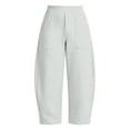 thumbnail image 4 of qelini Wide Leg Sweatpants Women Plus Size Pocket Elastic Waist Long Pants Solid Color Drawstring Pocket Lounge Pants Casual Joggers, 4 of 8