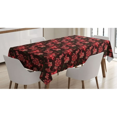 

Romantic Tablecloth Paisley Nostalgic Oriental Inspirations Blooming Valentine s Day Love Bouquet Rectangle Satin Table Cover Accent for Dining Room and Kitchen 52 X 70 Multicolor by Ambesonne