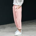 thumbnail image 1 of WILLBEST Pantalones Casuales de Verano para Mujer, Holgados, Finos, de Lino Sintético, de Longitud Nueve, elegantes, de Corte Relajado, para Uso Diario Mediana, 1 of 3