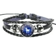 thumbnail image 1 of Pulseras para mujer, regalos para mujer, moda para hombre y mujer, pulseras de 12 signos, pulsera de cuero tejido punk., 1 of 3