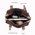 thumbnail image 6 of MKF Collection Elise Women’s Satchel Bag, Vegan Leather Large Handbag Purse by Mia K. -Black/Wine, 6 of 9