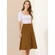 thumbnail image 4 of Falda midi de una línea con estampado floral para mujer Faldas vintage de gasa de verano marrón L, 4 of 6