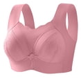 thumbnail image 3 of Womens Classic Lightly Lined Bra, No Underwire Full Coverage Bra with Wide Straps, Breathable Comfort Feel | VerBelle,Pink 3XL, 3 of 8