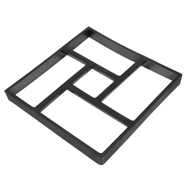 Paseos Creador 15,8x15,8x1,6 Plástico Negro 8 Cuadrícula Rectángulo Reutilizable Concreto Cemento Escalón Piedra Camino Adoquín para Bricolaje Jardín Patio, Paquete de 1