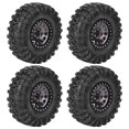 thumbnail image 3 of 4pcs RC Tire, Rubber RC Crawler Tire Metal Wheel Hub Spare Parts RC Tires Wheel Rims for 1/10 RC Car 2.2 Inch, 3 of 7