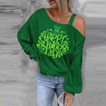 thumbnail image 1 of Débardeurs Mignons pour les Femmes de la Mode Sweat-Shirt Imprimé Jour de St.Patrick Manches Longues Graphique Chemise Pull Tops, 1 of 5
