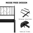 thumbnail image 4 of Kojooin Heavy Duty Bed Frame Queen Size, Metal Full Size Bed Frame with 12.2" Platform and Headboard, No Box Spring Needed, Metal Slat Support, Noise Free, Black, 4 of 6