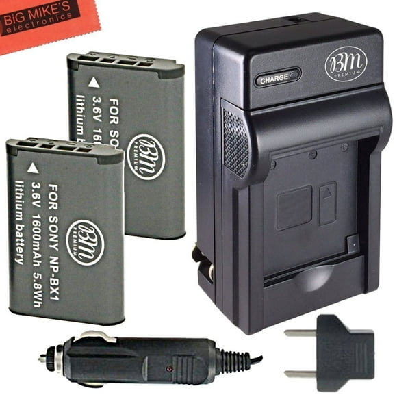 BM Premium 2-Pack of NP-BX1 NP-BX1/M8 Batteries & Charger for Sony CyberShot Digital Cameras