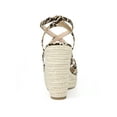 thumbnail image 2 of BLISSFUL STEP Women's Snake Print Platform Slingback Strappy Espadrille Wedge Heel Sandals Khaki 6, 2 of 8