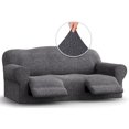 thumbnail image 1 of PAULATO BY GA.I.CO. Housse de Canapé Inclinable - Housse de Canapé Inclinable - Housse en Tissu Polyester Doux - Protection de Meubles Extensible en une Pièce - Collection Mille Righe - Gris Foncé (Housse de Canapé), 1 of 4