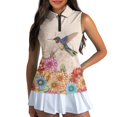 thumbnail image 3 of Whosucclay Flowers Hummingbirds Golf Sleeveless Shirt for Women, Half Zip Relaxed Dry-Fit Workout Tank Tops for Running Tennis Outdoor Sport, 3 of 7