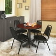 thumbnail image 3 of Kobe 42in. Round Breakroom Table- Mahogany & 4 Restaurant Stack Chairs- Black, 3 of 9