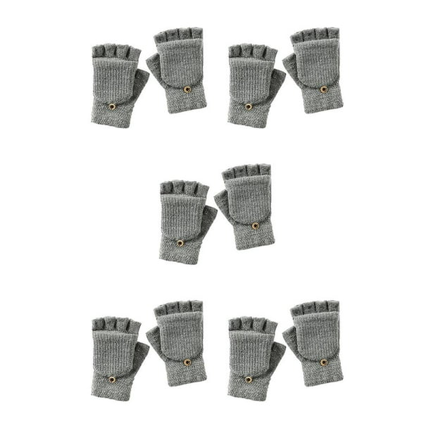 Eigraketly 1 par de guantes de invierno unisex para exteriores, senderismo, ciclismo, guantes de punto de medio dedo, guantes cálidos para hombres y Type2 NO2 Eigraketly CBP138936