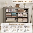 thumbnail image 7 of EastVita Modern 6 Dresser for Bedroom 47 inch Wide Drawer Dresser with Storage Freestanding Wooden Closet Storage Chest for Living Room Bedroom Entryway, 7 of 7