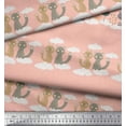 thumbnail image 2 of Soimoi Modal Satin Fabric Floral,Clouds & Cat Kids Print Sewing Fabric Yard 42 Inch Wide, 2 of 3