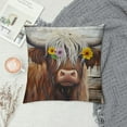 thumbnail image 2 of GOSMITH  Highland Cow Art Throw Pillow Cover  Farmhouse Throw Pillow Cover Decor Vintage Country Farmhouse Art for Gifts and Home Decor Throw Pillow Cover, 2 of 5