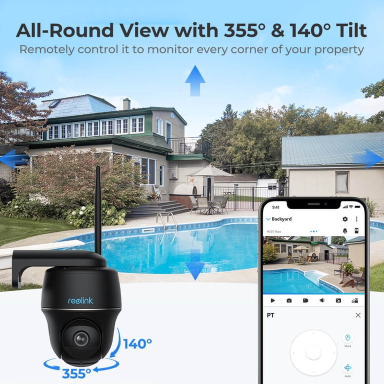 Reolink 5MP Pan Tilt WiFi Outdoor Security Camera, Night Vision