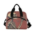 thumbnail image 2 of Lunch Bag Portable Crossbody Meal Bag Cooler Bag Insulated Lunch Bag Food Bag Handheld & Crossbody Design Skeletons and Big Butterflies, 2 of 6
