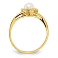 thumbnail image 2 of Solid 14k Yellow Gold 4.5mm Freshwater Cultured Pearl VS Diamond Ring Band Size 7, 2 of 6