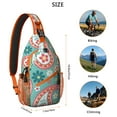 thumbnail image 5 of Rustic Paisley Design Sling Backpack, Vintage Bohemian Crossbody Shoulder Bag with Colorful Floral Pattern, Lightweight Travel Hiking Daypack, 5 of 6